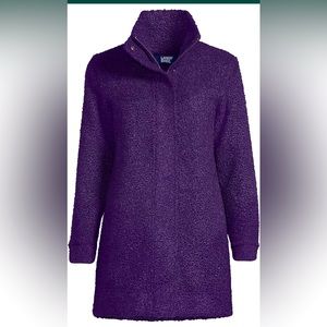 new • land's end women's boucle coat
